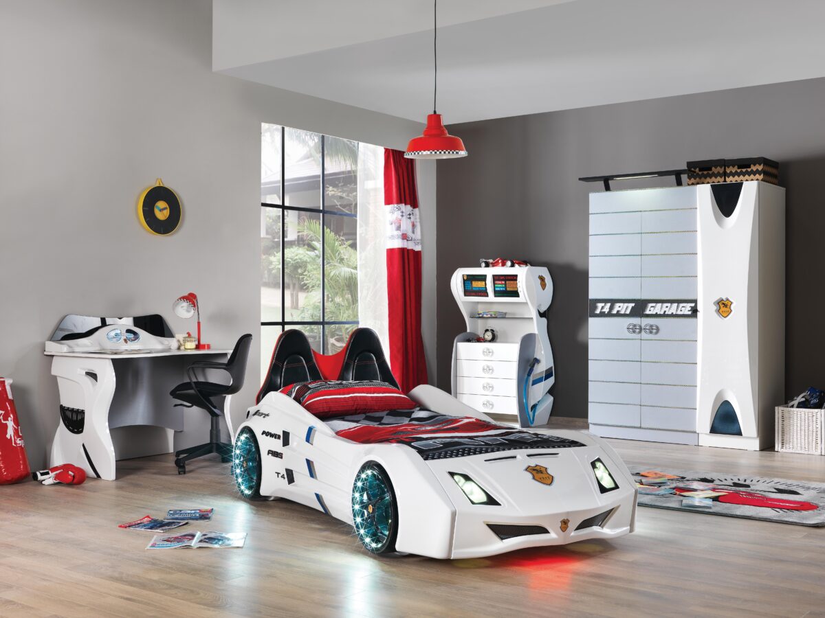 Garage White Arabalı Genç Odası Takımı - Image 1