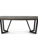 Tesla Yemek Odası Takımı Yemek Masası Siyah Bronz