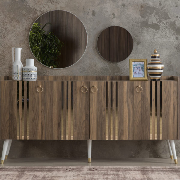 Lotus Ceviz Aynalı Konsol