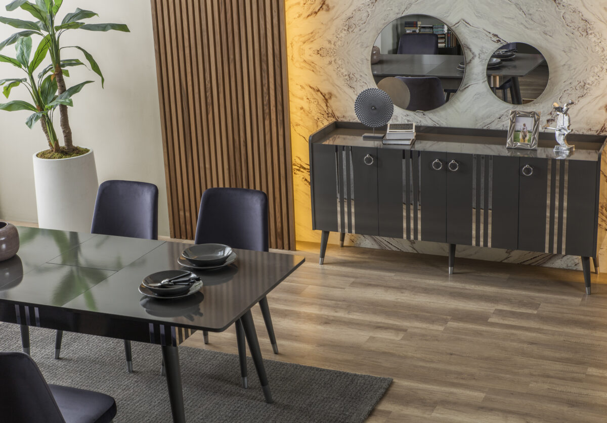 Lexus Antrasit Gri Yemek Odası Takımı - Image 1