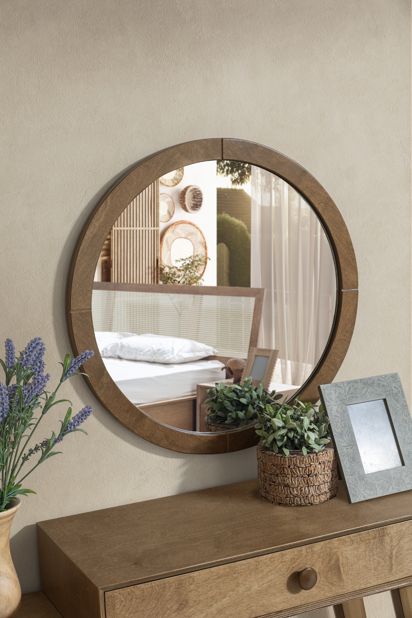 9 Valeria Aynalı Şifonyer Ceviz - Görsel 1