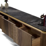 Tesla Yemek Odası Takımı Aynalı Konsol Ceviz Gold