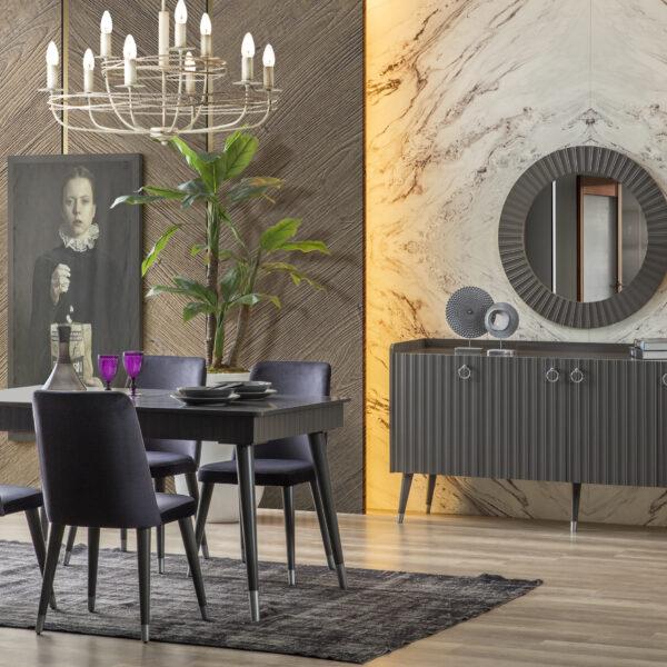 Zen Antrasit Gri Yemek Odası Takımı