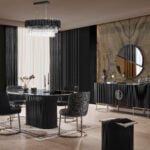 Gucci Black Silver Yemek Odası Takımı