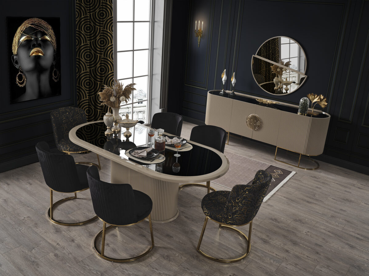 Gucci Black Capuccino Yemek Odası Takımı - Image 1