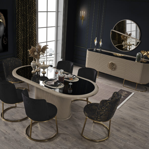 Gucci Black Capuccino Yemek Odası Takımı
