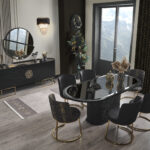 Gucci Black Gold Yemek Odası Takımı