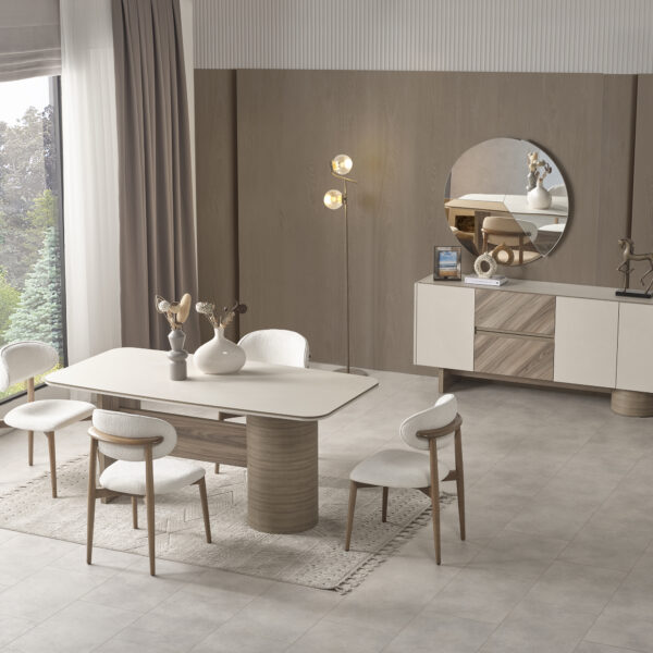 Zeron Wood & Lacquer Dining Set