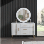 Ervanur Aynalı Şifonyer Mavi Gold