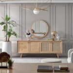 Valeria Aynalı Konsol Meşe