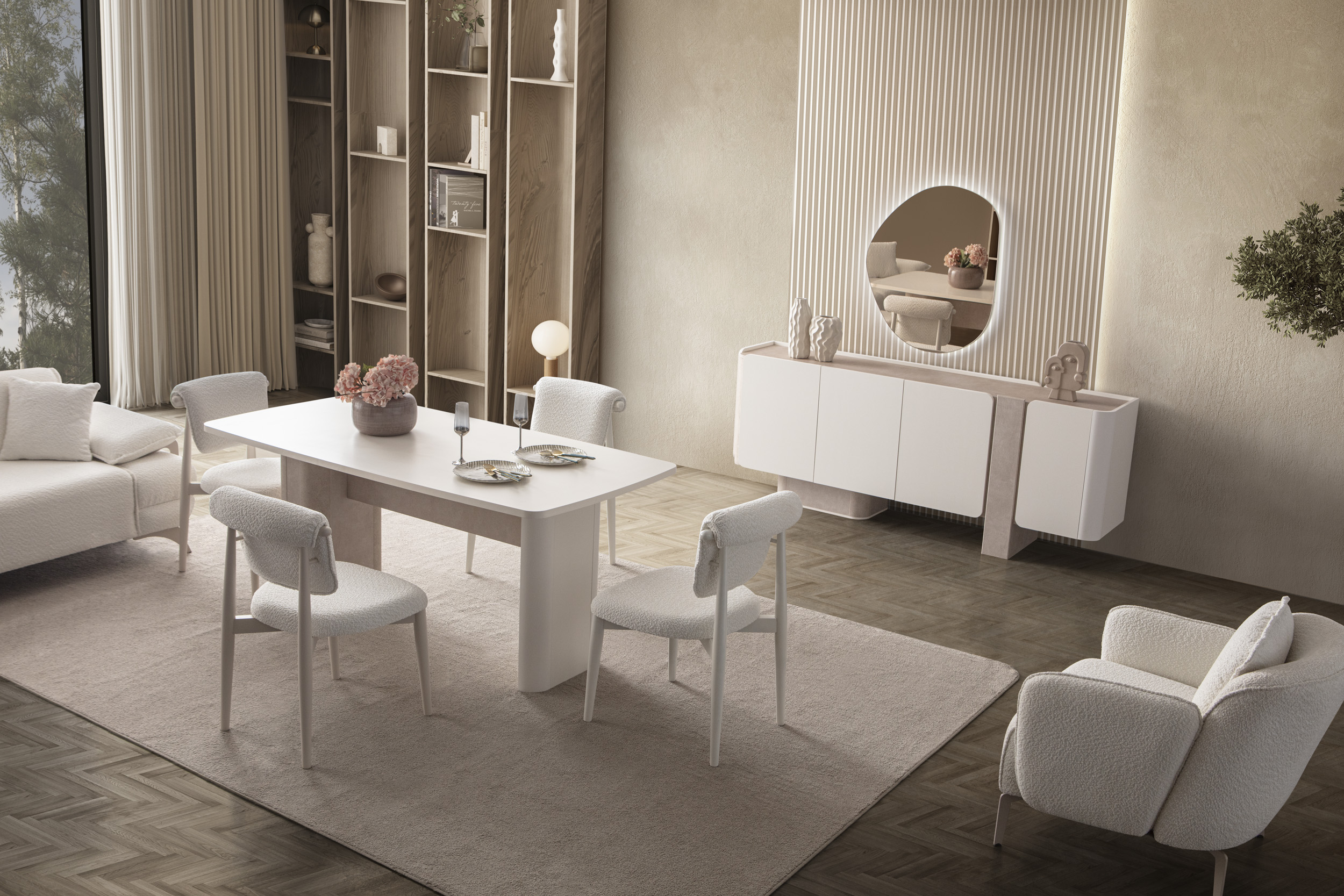 5Z2A5597 Afro Yemek Odası Takımı - Görsel 1