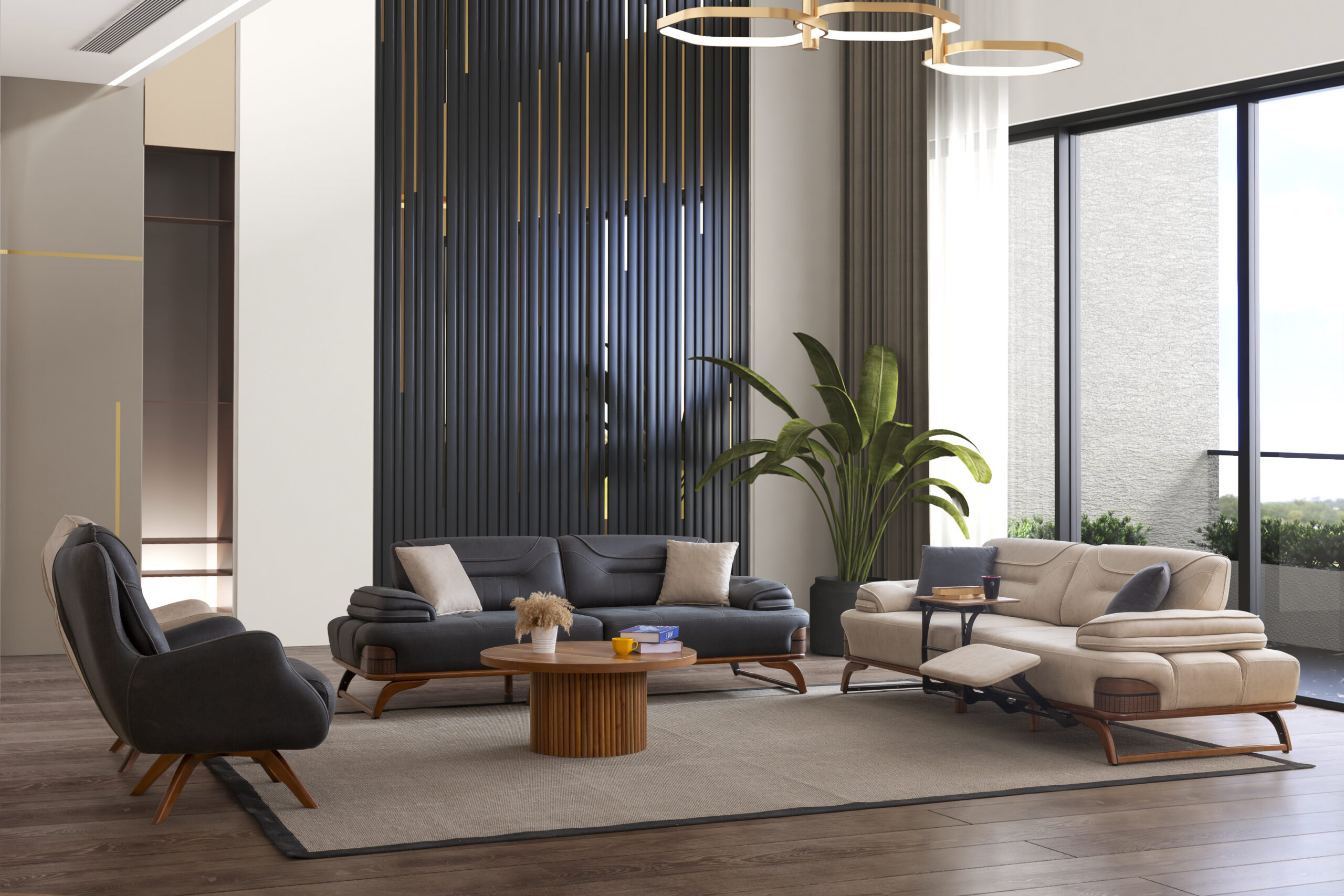 _48A4414 kopya Jaguar Koltuk Takımı Antrasit - Görsel 1